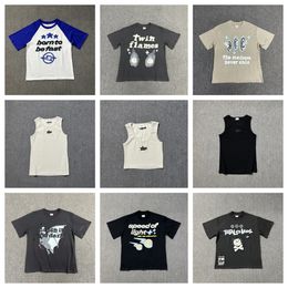 Camisas de hombre de moda camisas de diseñador masculino hop de moda de la moda carta de espuma estampada camiseta de planeta roto