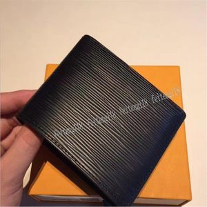 Modeheren korte portemonnee kaarthouders heren wallets strepen textureerd meerdere bifold kleine portemonnee met box285v
