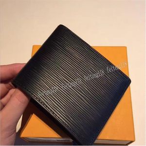 Modeheren korte portemonnee kaarthouders mannen wallets strepen textureerd meerdere bifold kleine portemonnee met box234i