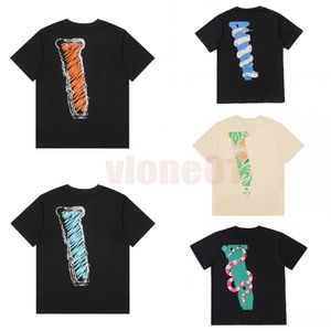 Fashion Mens Snake T-shirt célèbre T-shirt de créateur Big V Hip Hop Men de haute qualité Femmes à manches courtes S-XL
