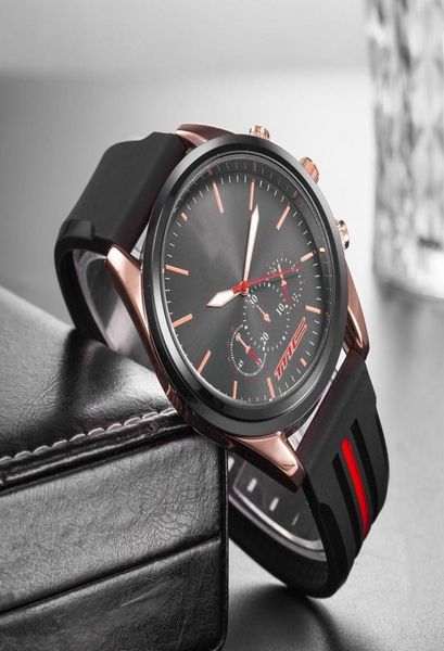 Fashion Mens Sport Wrist Watch Top Brand Mase Strap Rubber le Mouvement Mouvement Gift Time Time Wacth Relojes Hombre Horloge Orologio U7196974