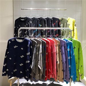 Designer Heren Truien Dames Hoodies met lange mouwen Senior Classic Vrije tijd Multicolor Herfst Wintertrui Crewneck Balencaiga maglione Balence