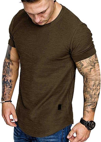 Fashion Designer Men's Plus Tees T Shirt Muscle Gym Workout Athletic Shirt New Pure Cotton Casual Tee Shirt Top