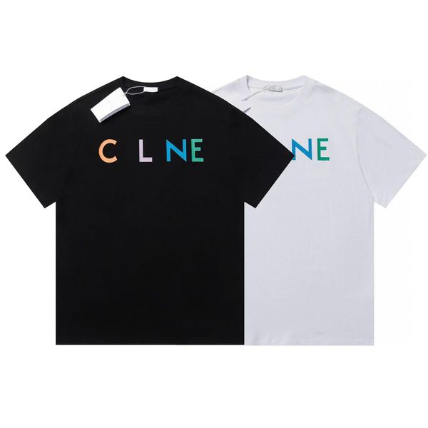 Fashion Mens Tees Chemises à manches courtes hommes Femmes Femmes Tenues Colorful Letter Imprimée Casual Black White Crew Nou Shirts