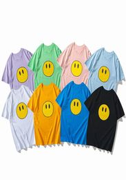 Fashion Mens Tshirt Été à manches courtes haut de gamme souriant le visage imprimement Mans femmes femmes décontractées t-shirt sxxl 8 couleurs couples robe2506924