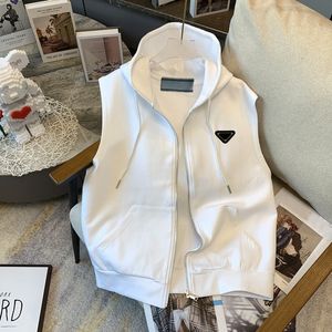 Modeheren vesten ontwerper hoodie jas vest waistcoat klassieks zwarte mouwloze sweatshirt jas warme dames vest tank heren jasje buitenparka