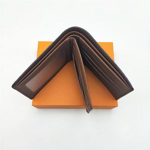 Modeheren portefeuilles klassieke mannen portemonnee met extra middelste po en kaartsleuf bifold korte portemonnee kleine portefeuilles met box265o
