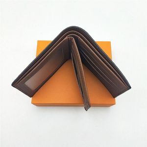 Modeheren portefeuilles klassieke mannen portemonnee met extra middelste po en kaartsleuf bifold korte portemonnee kleine portefeuilles met box2365