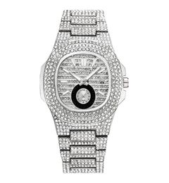 Fashion Mens Watch Bling Diamond Wathes Iced Out Designer Quartz Mouvement Tous cadran Work Lady Watch Innewless Steel Clock2697756