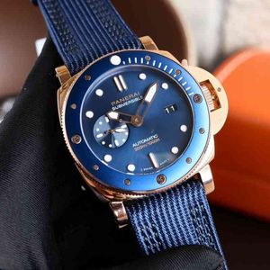 Mode Heren Horloges Designer Duikserie Super Beweging Volautomatische Mechanische Zwemmen Saffier Lederen Horloges Stijl