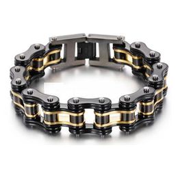 Fashion Mens Femmes Biker Bike Chain Bracelets Bijoux Gol