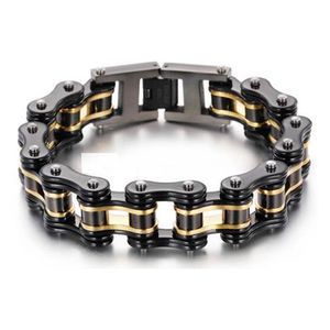 Mode Hommes Femmes Biker Chaîne De Vélo Bracelets Bijoux Or Noir Orange Bleu Plaqué En Acier Inoxydable Moto Vélo Chaîne À Maillons 188L