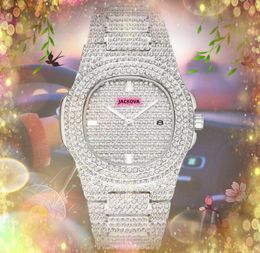 Mode Heren Dames Sky Diamond Horloges Drie Steken Iced Out Vierkant Designer Quartz Uurwerk Dame Roestvrijstalen Klok Dame Quartz Polshorloge Geschenken