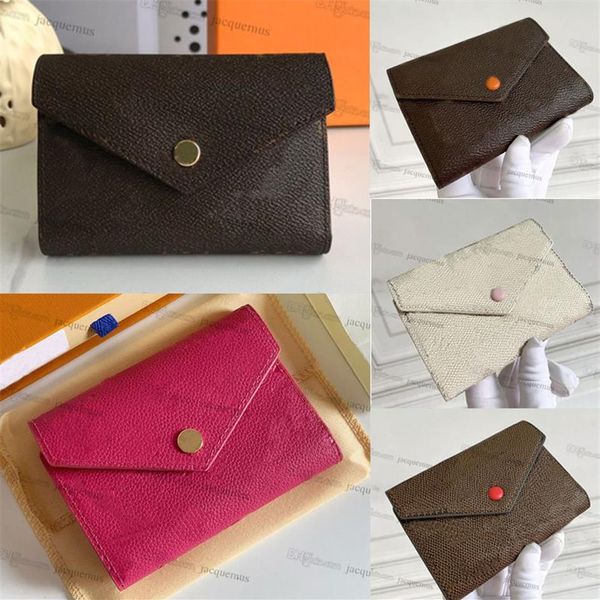 Moda para hombre para mujer billetera corta VICTORINE diseñador hombre carteras pequeño botón a presión hebilla flor a cuadros monedero cerrojo tarjeteros240x