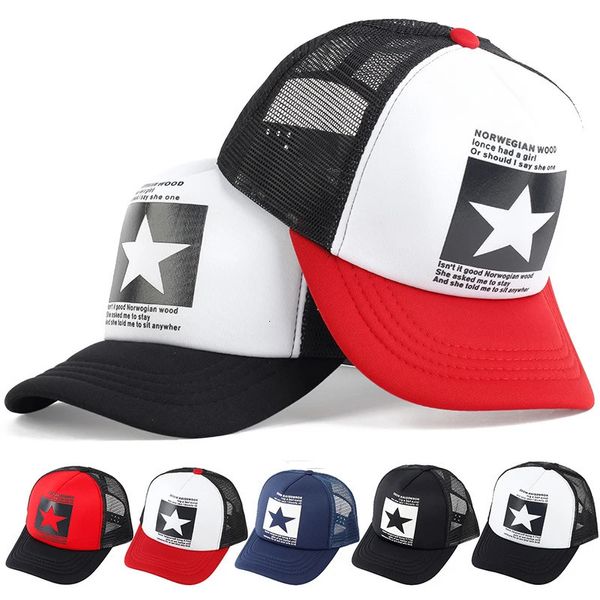 Fashion Mesh Baseball Caps for Men Women Summer Summer Breatch Star Hats Outdoor Sport Sun Trucker Hat Cap Drop 240426