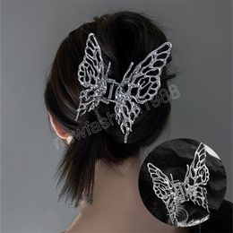 Fashion Metal Butterfly Hair Clip Bright Silver Cross Geometric Hairpin Hair Claw Women Girls Hair Accessories