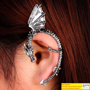 Mode métal Clip oreille manchette goujon femmes Punk Style Wrap Dragon boucle d'oreille pas de trou d'oreille pour les bijoux de filles