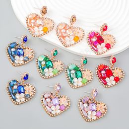 Mode Metall Diamant Harz Blume Ohrringe frauen Übertrieben Elegante Baumeln Ohrringe Bankett Schmuck Zubehör