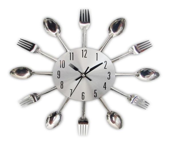 Clocons de cuisine en métal de mode 2019 Nouvelles arrivales Creative Spoon Fork Quartz Quartz moderne Design Home Decor Clocks Y2001101775885