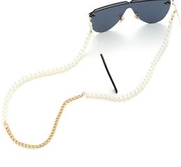 Metalen parelglazen ketting zonnebril link mode accessoires opknoping nek anti-drop brillen touw ketting 12pcs / lot groothandel