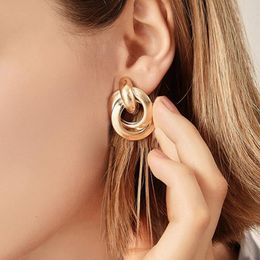 Fashion metal vrouwen laat oorbellen Hollow geometrische Dange oorbel voor meisjes punk ronde oorringen mode brincos cadeau