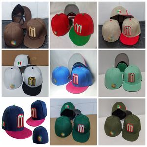 Mode Mexico M lettre de baseball Caps Summer Style Gorra Bone Men Marque Femmes Unisexe Hiphop Full Fermed ajusté Chapeaux