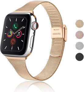 Mode Milanese riem voor Apple Watch Ultra 49mm 41 mm 45 mm 44 mm 40 mm 42 mm 38 mm Luxe roestvrijstalen stalen armband Fit Iwatch Band Series 8 7 SE 6 5 4 3 2 1