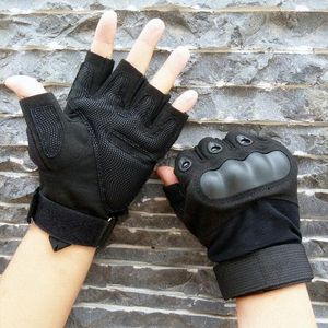 Mode-Militaire Airsoft Tir Vélo Combat Mitaines Gant Paintball Dur Carbone Knuckle Demi Doigt Gants