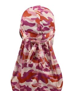 Mode-Miltary Camouflage Silky Durag Hot Nieuwe Kleurrijke Premium 360 Golven Lange Staart SS Hiphop Caps voor Mannen en vrouwen Hoge kwaliteit DU-RAG