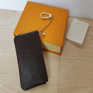 Mode Mini 4 couleurs clé sac fermeture éclair portefeuille pièce en cuir portefeuille dames designer portefeuille avec boîte sac à poussière 62650