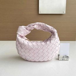 Mode mini jodie tas nieuwe designer dames tote roze onderarm tassen snoep echte zachte schapenvacht tassen tasje wolken breien merk vrouwelijke handtas