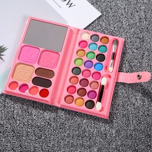 Moda Mini Monedero Sombra de ojos Juego de maquillaje Espejo portátil Paleta de sombras de ojos 33 colores Cosmética profesional Mate Sombra de ojos desnuda con cepillo