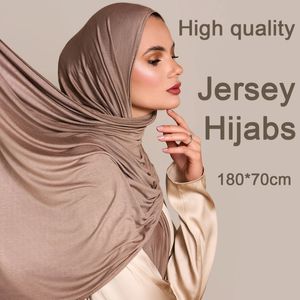 Mode Modal Katoen Jersey Hijab Sjaal Lange Moslim Sjaal Effen Zachte Tulband Stropdas Hoofd Wraps Voor Vrouwen Afrika Hoofdband 170x60cm 231227