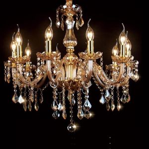 Mode moderne kristal kroonluchter eetkamer lamp kandelabra kristal kroonluchters kaars voor huis European kaarsen kroonluchters3264215s