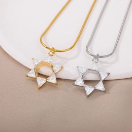 Mode Mogan David Star Pendant Kettingen voor vrouwen Men Israël JE 14K Gold Chain Star of David Necklace Jewelry Gift