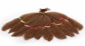 mode Mongoolse afro kinky krullend haar bundels bulks synthetisch haar extensions kort blond 10 inch 50g gevlochten haar voor bla8850229