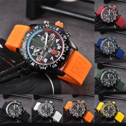 Fashion Movement Watches Endurance Pro Avenger Quartz Batterij Rubber 904L roestvrij staal rood horloge vrouwen lederen band chronograaf horloge mannen 44 mm SB048 C4