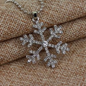 Mode Movie Luxe Glanzende Strass Sneeuwvlok Ketting Hangers Ketting Lange Ketting Sieraden Dames Choker -30 Y0301