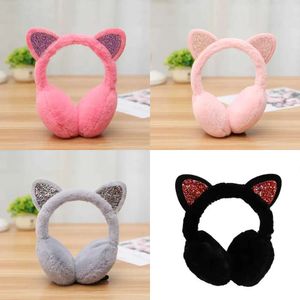 Fashion Muffs Cat Ear Earffs Earff Shiny Sequin Soft Earfls Band For Kids Boys Filles Unisexe Vintage Ear-C Winter Outdoorl231108 FFS FLS -C