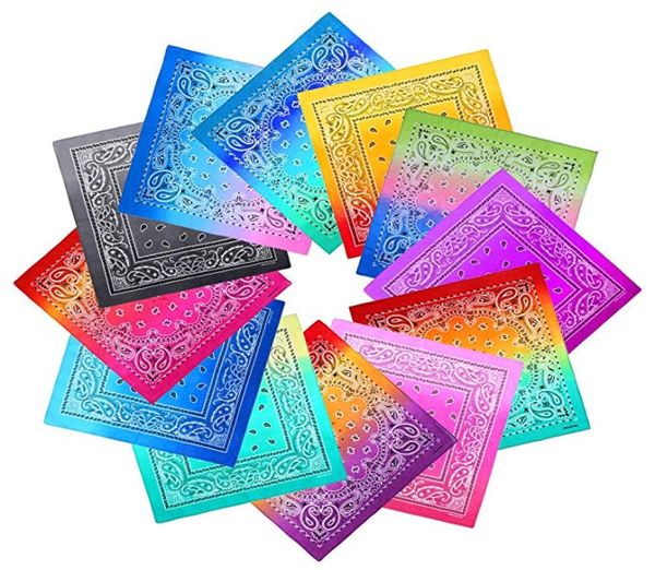 Fashion Multi Color 100 Bandana de tela de algodón Cabeza de esquí personalizada Paisley Bandanas in Stock Express Entrega para WH4309264