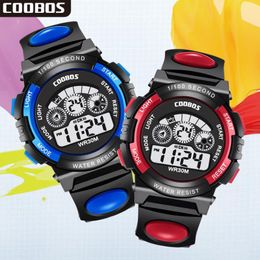 Mode Multifunctionele Kinderen Jongens Meisjes Sport LED Digitale Horloges Kinderen Studenten Outdoor Water Resist Coobos Electronic Watch