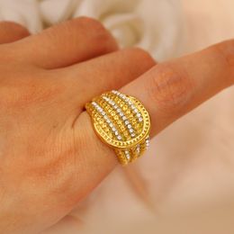 Anillo circular de múltiples capas de moda para el desplazamiento de las mujeres Joyas de diamantes simples de diamantes joyas al por mayor de la personalidad retro europea y estadounidense estadounidense