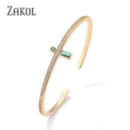 Bracelets multicolores de mode pour les femmes Rectangle cubique zircone émail Bracelets bijoux de fête de noël