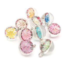 Mode Multicolore Fleurs Séchées Perles Pour La Fabrication De Bijoux Fournitures À La Main En Vrac Charmes Fit Collier DIY Mode Enfants Bijoux Accessoires