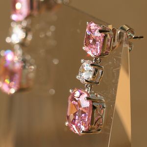 Mode-veelkleurige mode oorbellen geometrische 925 sterling zilveren sieraden druppel oorbellen voor feest ziet er prachtig uit