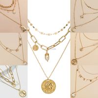 Fashion Multilleuse Gold Chains Collier Collier Colliers Colliers Butterfly Perles Colliers de mode