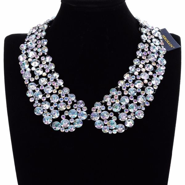 Fashion-n Jewelry Chain Multi-Color Crystal Choker Statement Pendentif Bib Necklace