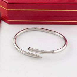 Mode nagelarmband nagelbangige ontwerper Men armbanden 18k goud vergulde titanium staal voor vrouw meisje bruiloft moederdag sieraden vrouwen