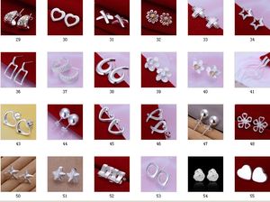 Mode nageloorbellen gemengd 56 stijlen oorbellen 925 Sterling Silver Jewelry Factory Prijs 10 stks/lot