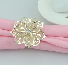 Anneaux de serviette de mode haut de gamme fleur d'or strass anneau de serviette de fête de mariage maison el belle décoration de table DHL WX919945377